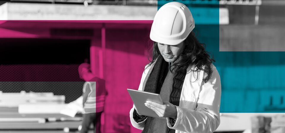 Woman on construction site